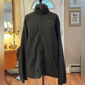 Nike Track Coat Men’s Size Medium All Black Zip Up  *small hole in shoulder*